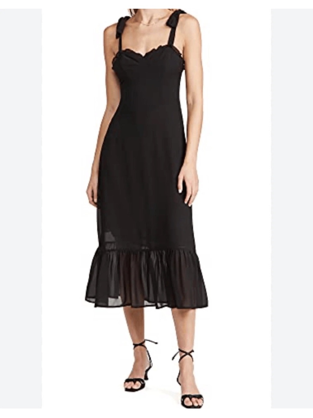 O.P.T NWT black chiffon midi dress